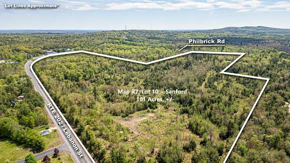 101.83 Acres of Land for Sale in Sanford, Maine