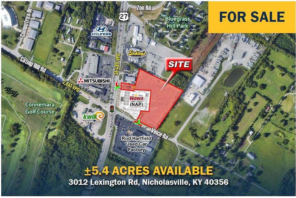 5.4 Acres of Commercial Land for Sale in Nicholasville, Kentucky