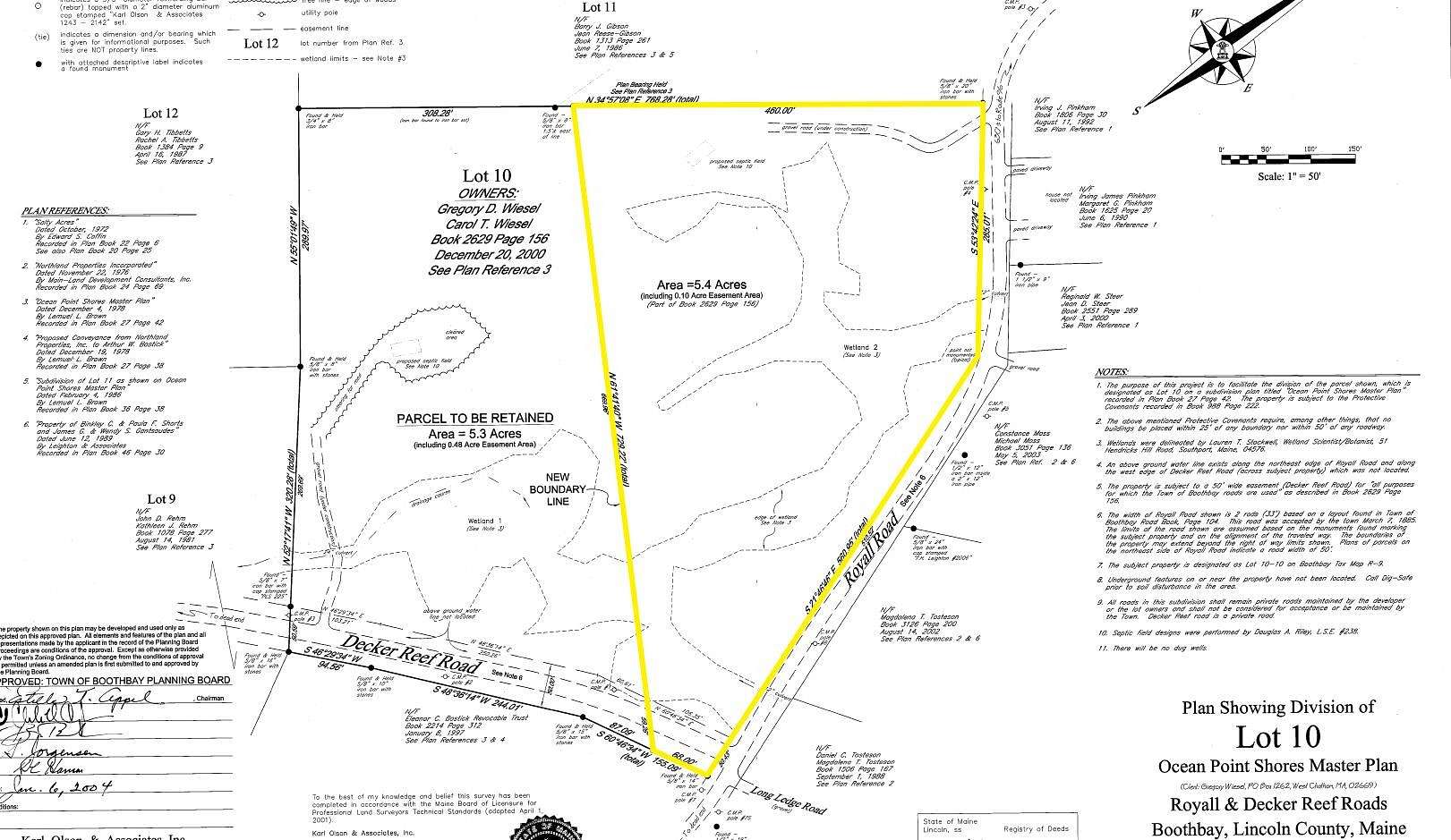 5.4 Acres of Residential Land for Sale in Boothbay, Maine