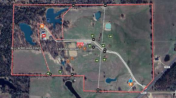 106 Acres of Land with Home for Sale in Athens, Texas