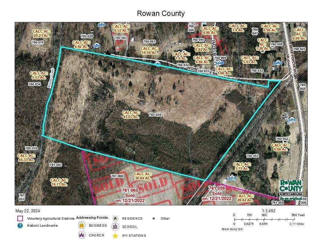 63.36 Acres of Agricultural Land for Sale in Mount Ulla, North Carolina