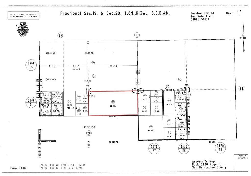 80 Acres of Land for Sale in Helendale, California