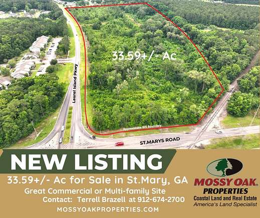 33.6 Acres of Land for Sale in St. Marys, Georgia