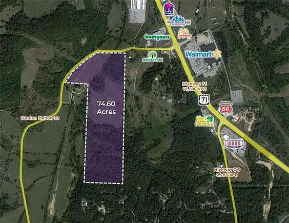 74.6 Acres of Land for Sale in Pineville, Missouri