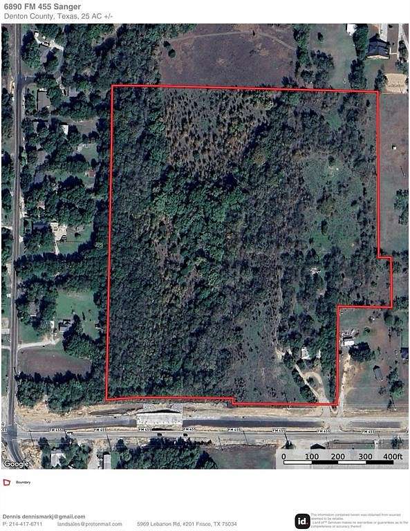 25.3 Acres of Improved Agricultural Land for Sale in Sanger, Texas