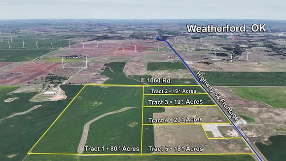 156 Acres of Land for Auction in Weatherford, Oklahoma