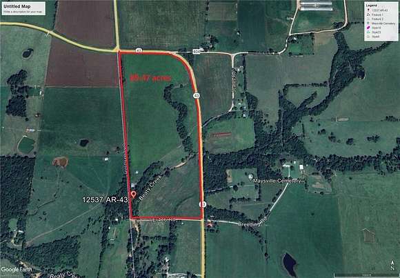 89.5 Acres of Land for Sale in Maysville, Arkansas