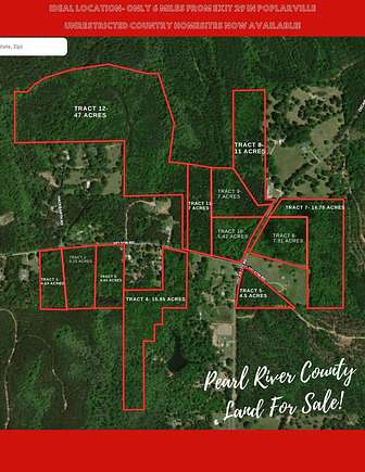 9.5 Acres of Residential Land for Sale in Poplarville, Mississippi