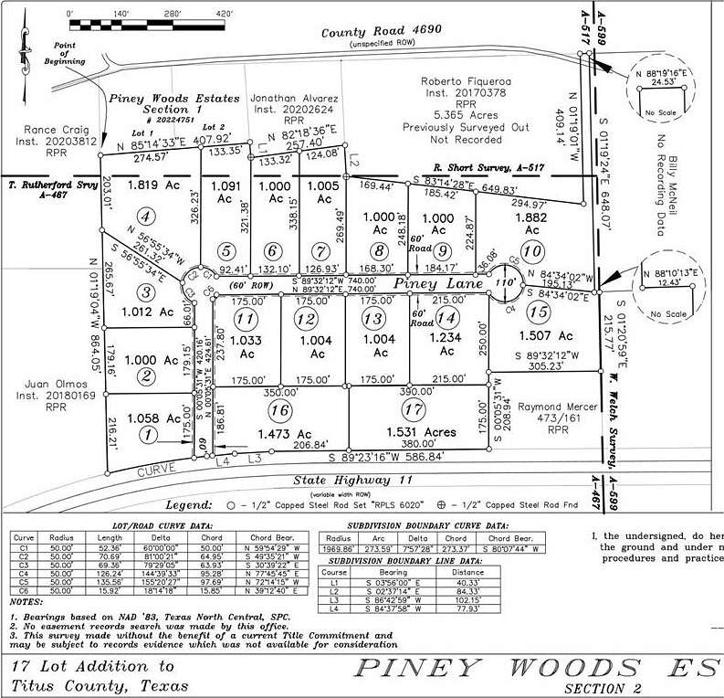 1.1 Acres of Residential Land for Sale in Pittsburg, Texas