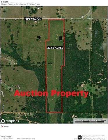 27.7 Acres of Land for Auction in Salina, Oklahoma