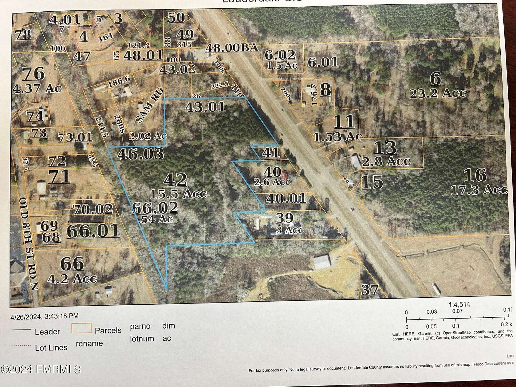 15.5 Acres of Land for Sale in Meridian, Mississippi