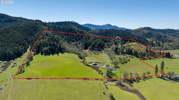 64.6 Acres of Agricultural Land with Home for Sale in Roseburg, Oregon