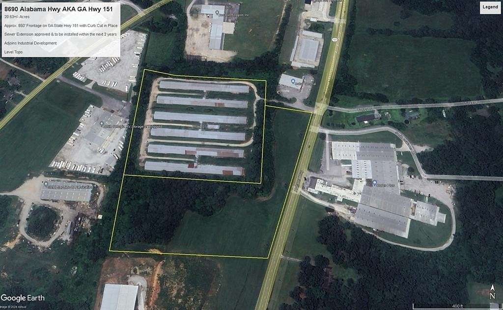 20.63 Acres of Commercial Land for Sale in Ringgold, Georgia