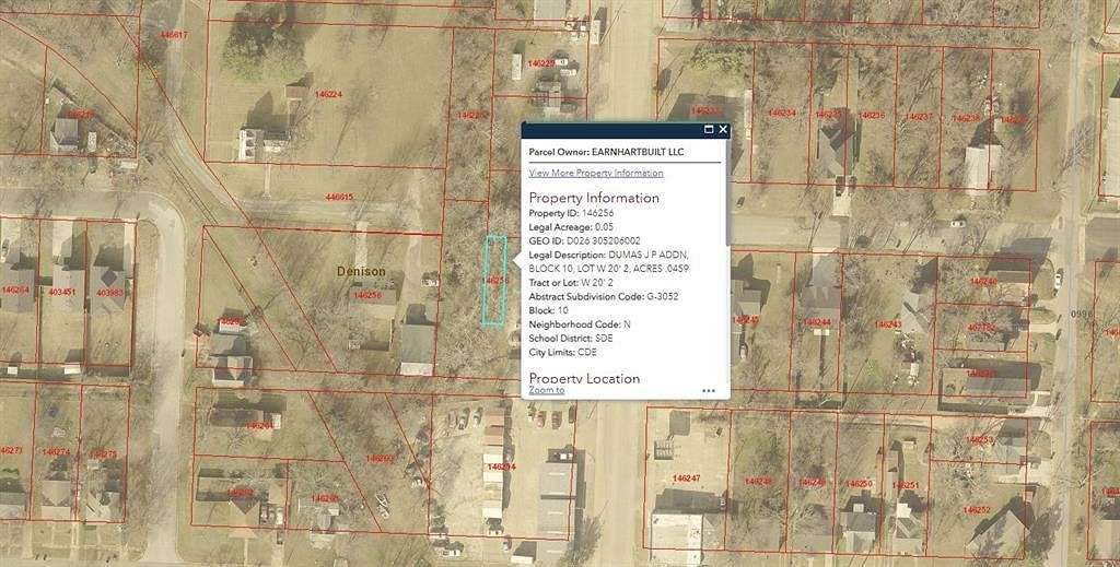 0.046 Acres of Land for Sale in Denison, Texas