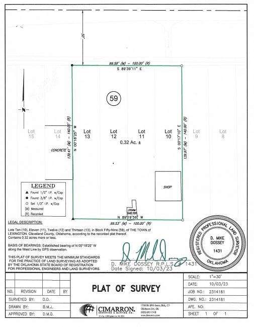 0.16 Acres of Residential Land for Sale in Lexington, Oklahoma