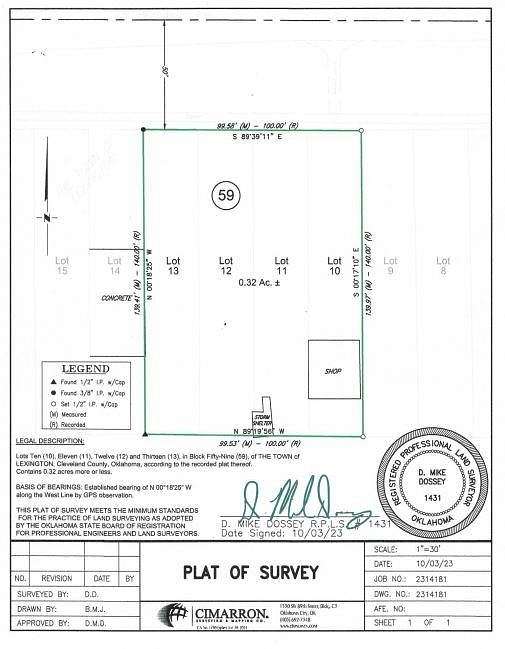 0.161 Acres of Residential Land for Sale in Lexington, Oklahoma