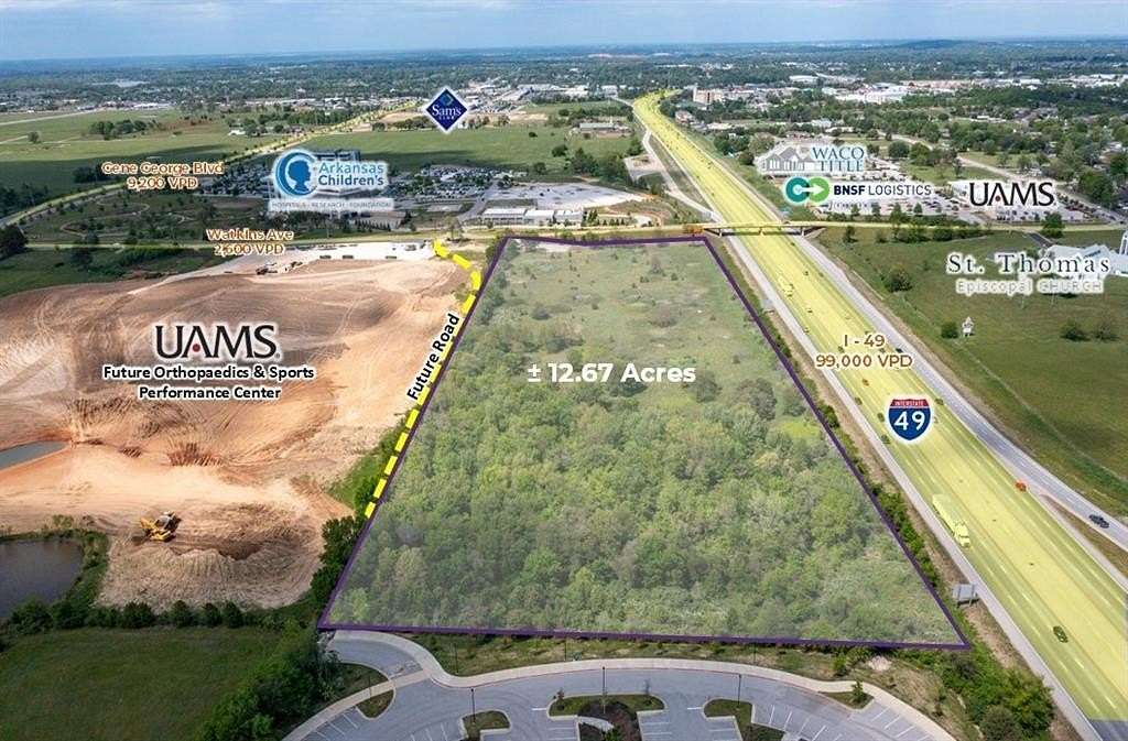 12.67 Acres of Commercial Land for Sale in Springdale, Arkansas