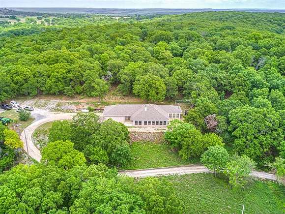 93 Acres of Recreational Land with Home for Sale in Skiatook, Oklahoma