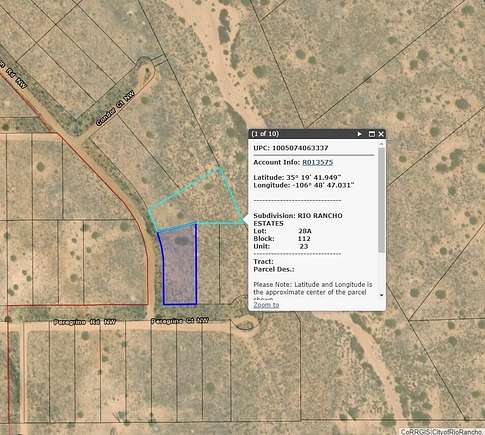1.6 Acres of Land for Sale in Rio Rancho, New Mexico